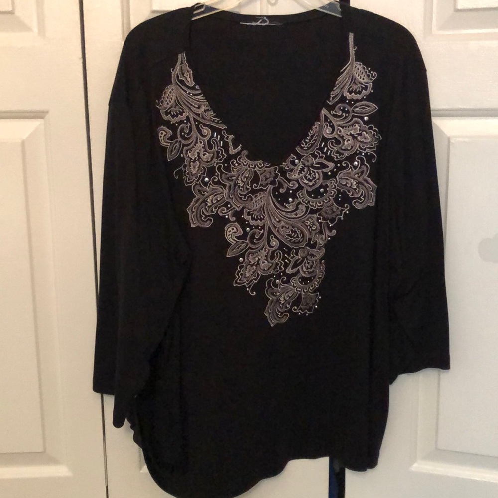 Black with silver sequence chest design